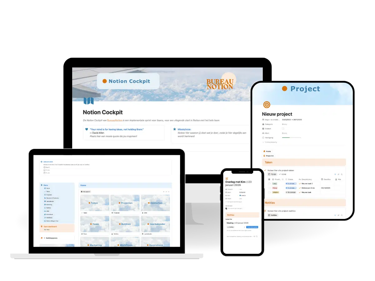 mock up van de Notion cockpit